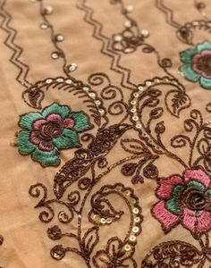 Elegant Peach Embroidered Saree