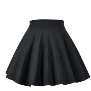 Black Flared Mini Skirt