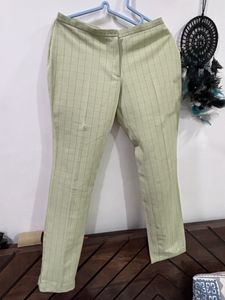 Green Striped Formal Pant Trouser