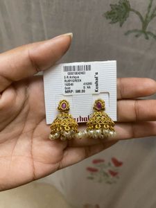 kushals gold antique jhumka- new with price tag