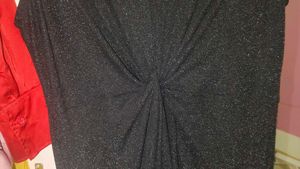 Sparkly Black Knot Detail Dress