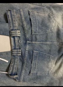 Washed Denim Wide Leg Jeans