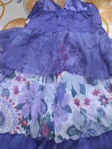 Purple Floral Layered Dress
