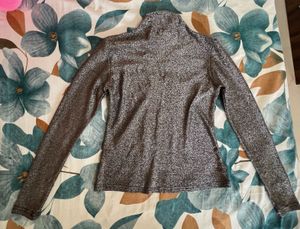 Sparkly Silver Long Sleeve Top
