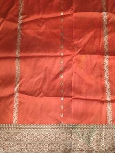 Beautiful Orange and green colour saree