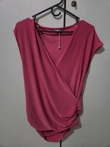 Chic Pink Wrap Top
