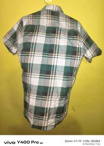 Men's Green Plaid Short Sleeve Shirt
