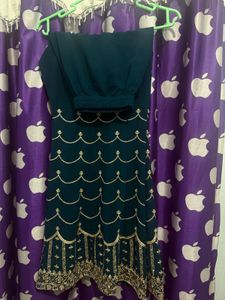 Fancy Teal Embroidered Kurta Set