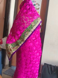 Stunning Pink Embroidered Saree