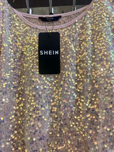 SHEIN PARTY Sequin Crop Top