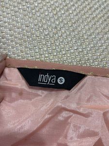 Peach Embroidered Strappy Crop Too/Blouse