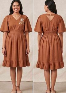 Pastel Baby Pink A-Line Midi Dress