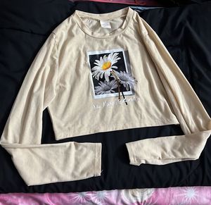 Floral Long Sleeve Top Crop