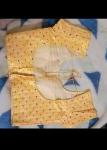 Embroidered golden blouse combo