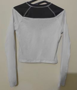 Fitted White &amp; Dark Blue tops(Combo)