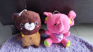 Cute Plushie Duo: Bear &amp; Elephant