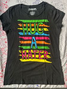 Black "Hug A Hater" Graphic Tee