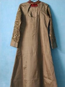 Elegant Party Wear Long Gown with Front Slit