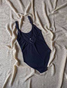 Black Ribbed One-Piece Swimsuit/Bodysuit