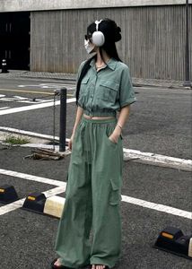 Green Cropped Shirt for kids