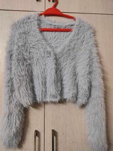 Urbanic Fuzzy Cropped Cardigan