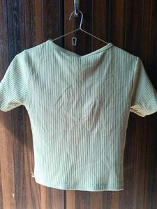 Cute Ribbed Green T-Shirt