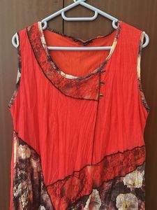 Boho Floral Print Sleeveless Kurta