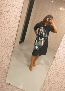 Designer Print Silk Scarf dress