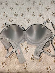FREE DELIVERY!! Grey Padded Underwire Demi Cup Bra