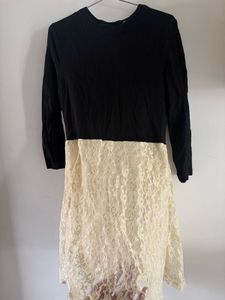 Black Lace Trimmed Dress