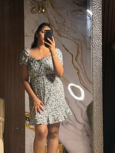 Floral Puff Sleeve Mini Dress