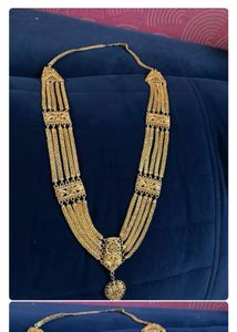 Pure Silk  Green Saree with Necklace Combo