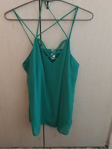 Teal Cami Top with Criss-Cross Straps