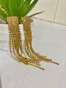 Golden Rahinestone Earrings