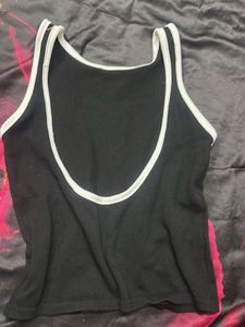 Black Tank Top with White Trim