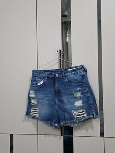Distressed Denim Shorts