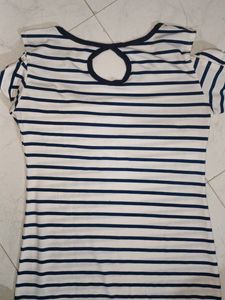 Navy Blue Striped long Top