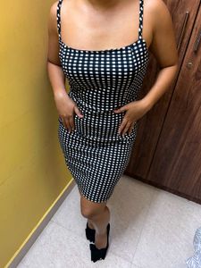 Trendy Gingham Print Bodycon Dress
