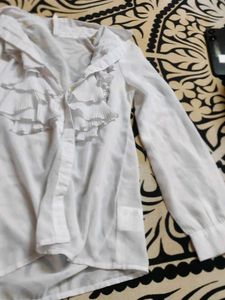 Ruffled White Top