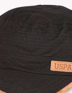 U.S. POLO ASSN.Men Black Panelled Upper Solid Cap