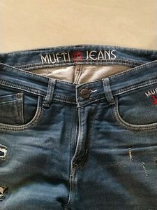 Men's Distressed Blue Jeans