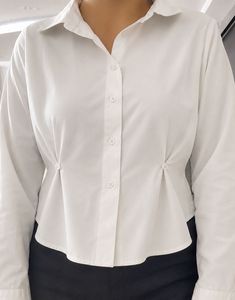 Classic white shirt with waist buttons