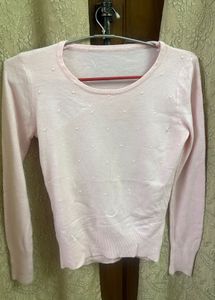 Pink Embellished Sweater