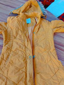 YELLOW COLOUR BRANDED JACKET WITH TWO POCKET