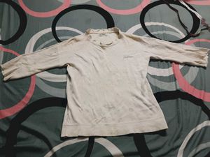 Cream Long Sleeve Top