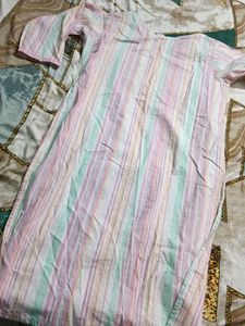 XXL Striped Kurta Set with Dupatta