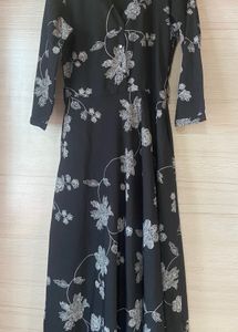 Elegant Black Floral Print Maxi Dress