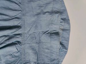 Vintage Y2K Light Blue Denim Strapless Dress