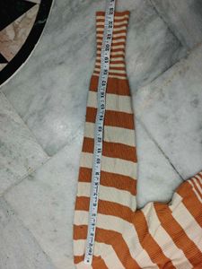 Striped V-Neck Button-Up Cardigan