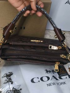 Coach Signature Brown  with cherry charm 🍒